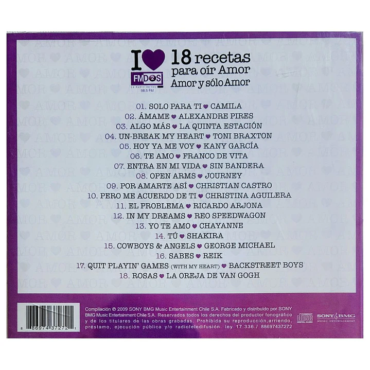 I LOVE FM2 - 18 RECETAS PARA OIR AMOR AMOR Y SOLO AMOR / CD USADO 2