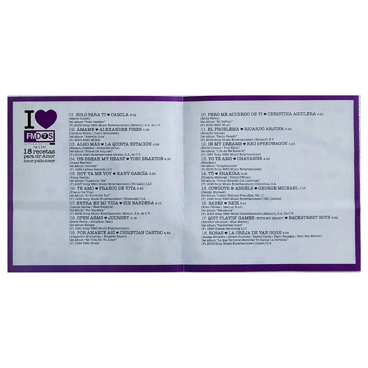 I LOVE FM2 - 18 RECETAS PARA OIR AMOR AMOR Y SOLO AMOR / CD USADO 5