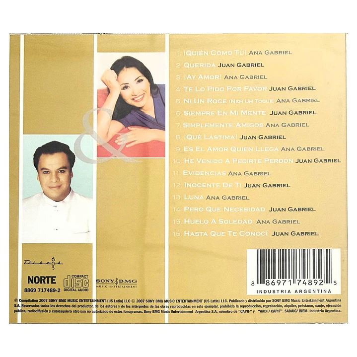 JUAN GABRIEL Y ANA GABRIEL - LOS GABRIEL...SIMPLEMENTE AMIGOS / CD USADO  2