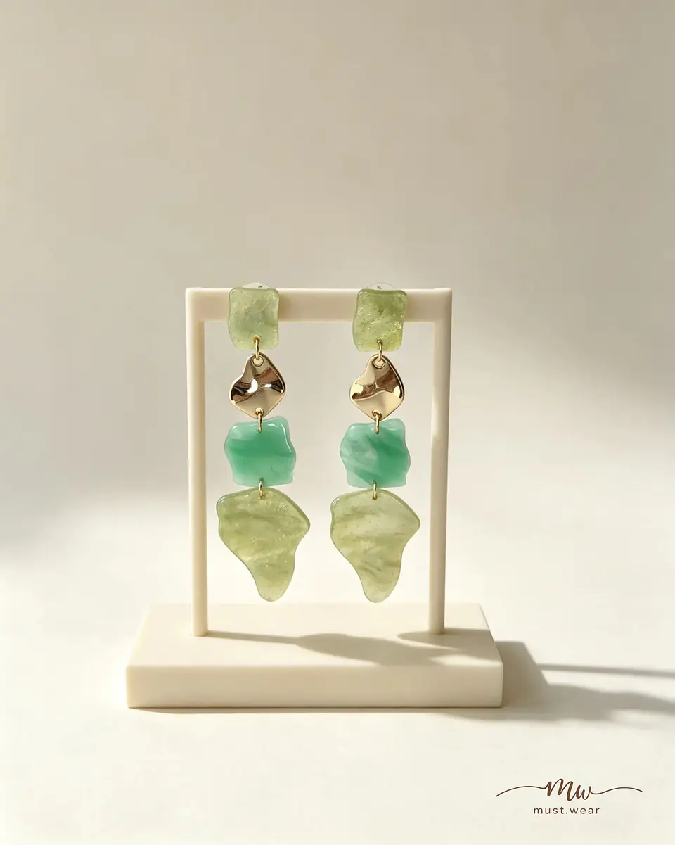 Brincos Mosaico verde 1