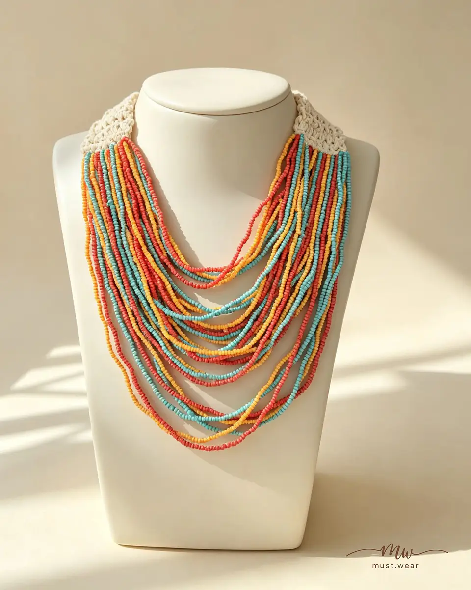 Colar Cascata multicor  1