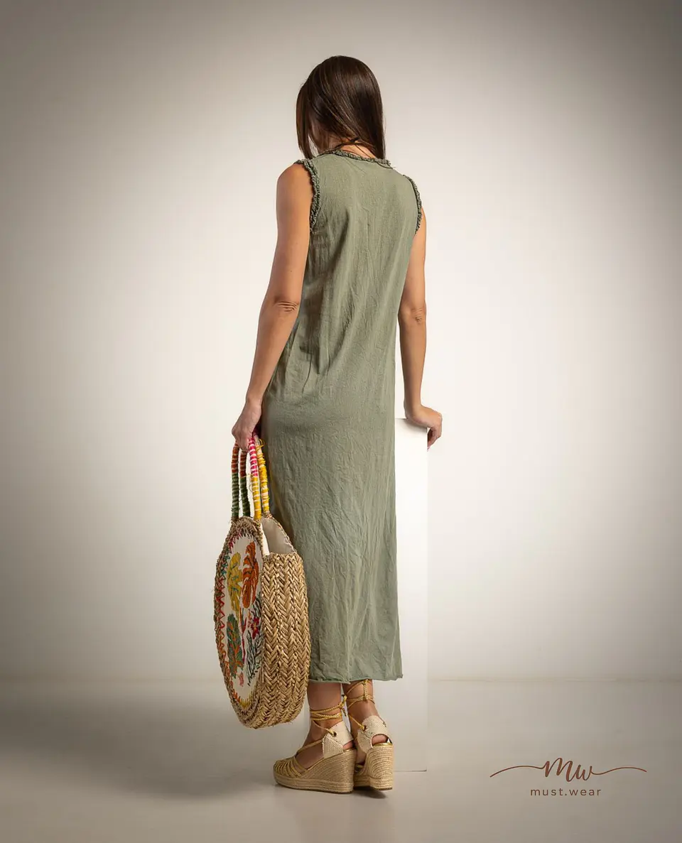 Vestido comprido em algodão Alba  3