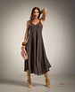 Vestido comprido em linho rústico Siena - Thumbnail 1