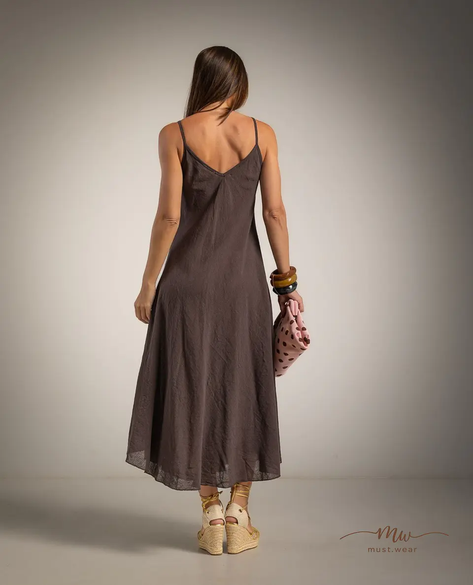 Vestido comprido em linho rústico Siena 3