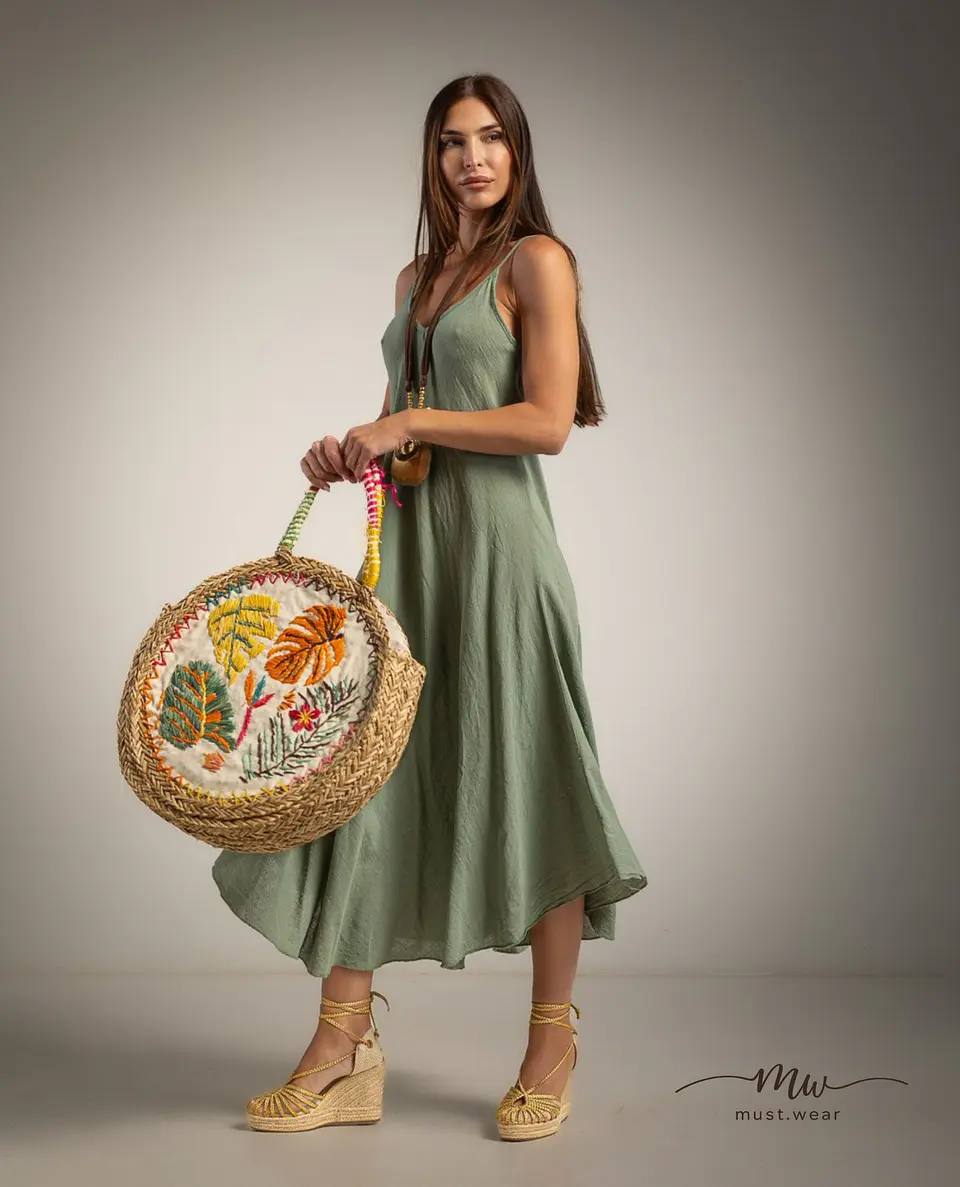 Vestido comprido em linho rústico Siena 2