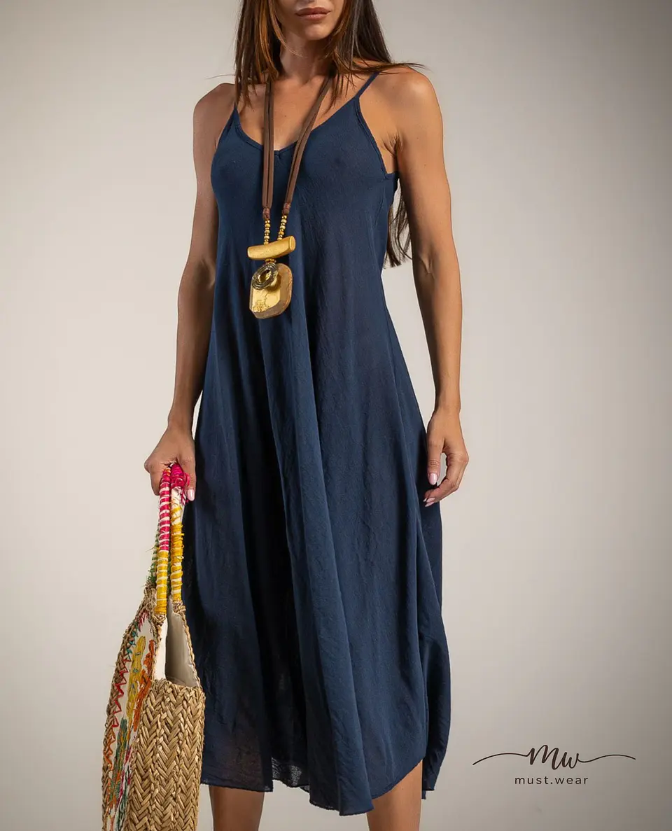 Vestido comprido em linho rústico Siena 2