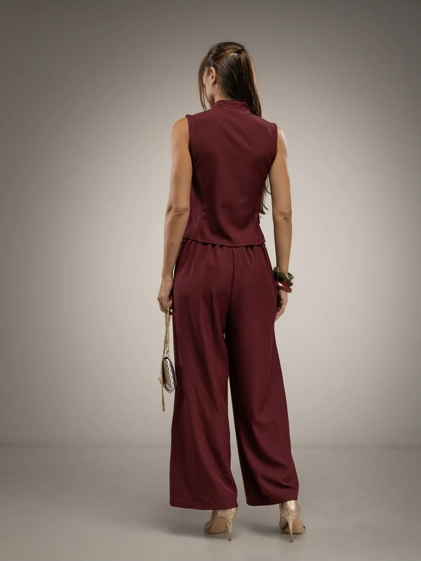 Conjunto Colete e Calças Alba Grená  3