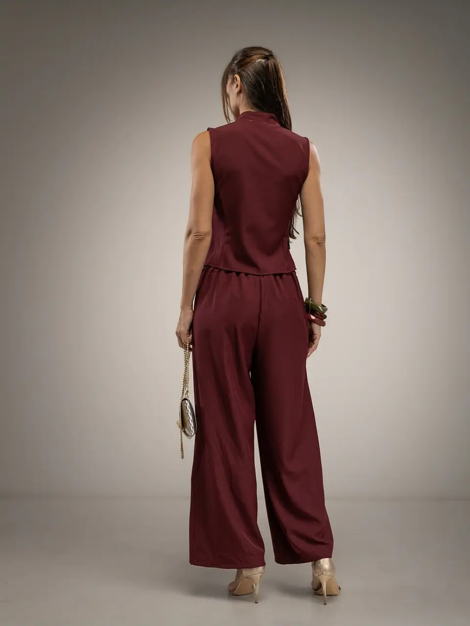 Conjunto Colete e Calças Alba Grená  3