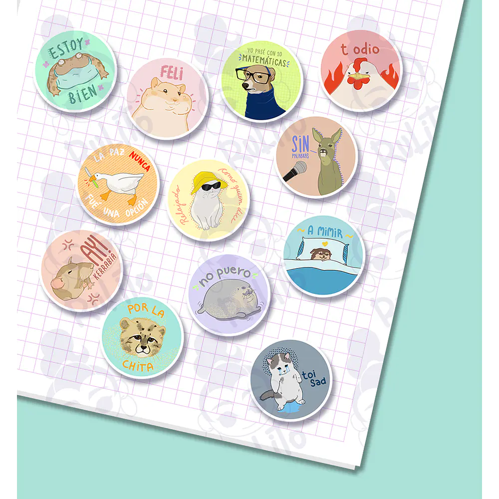 Set stickers - Animalitos moods