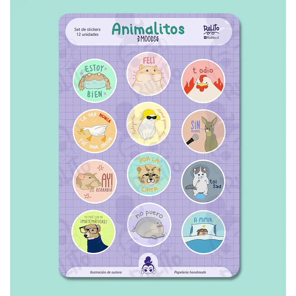 Set stickers - Animalitos moods