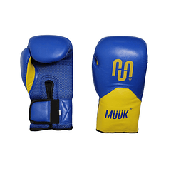 Guante de Box Muuk Cuero Eliminator Azul-Amarillo