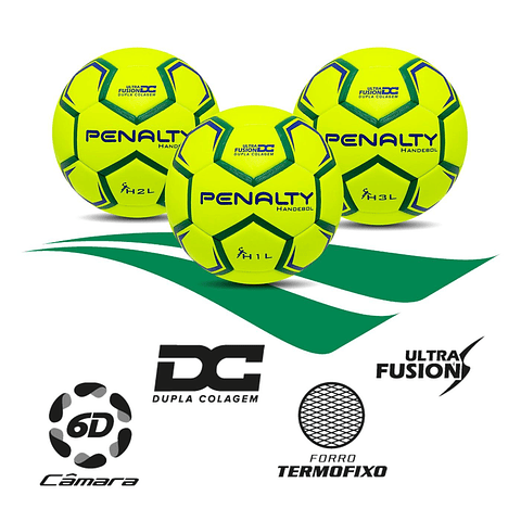 Balón de Handball Penalty Ultra Fusion H3L Verde/Amarillo