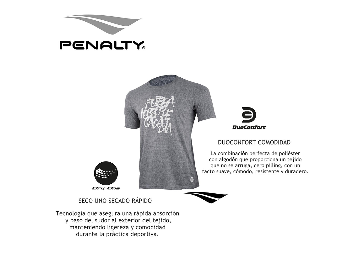 Polera Penalty Futbol Diario Gris 6