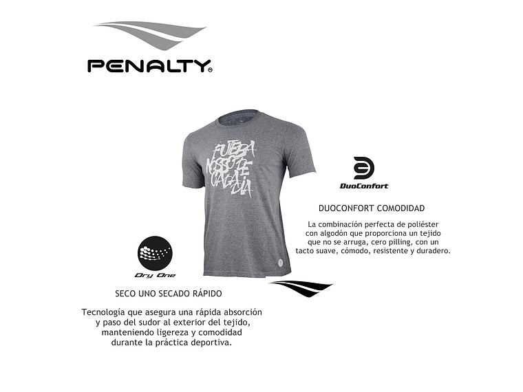 Polera Penalty Futbol Diario Gris 6