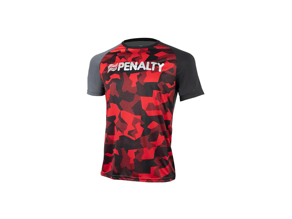 Polera Penalty Camuflaje Negro Rojo 1