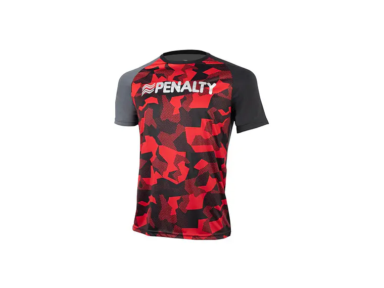 Polera Penalty Camuflaje Negro Rojo 1