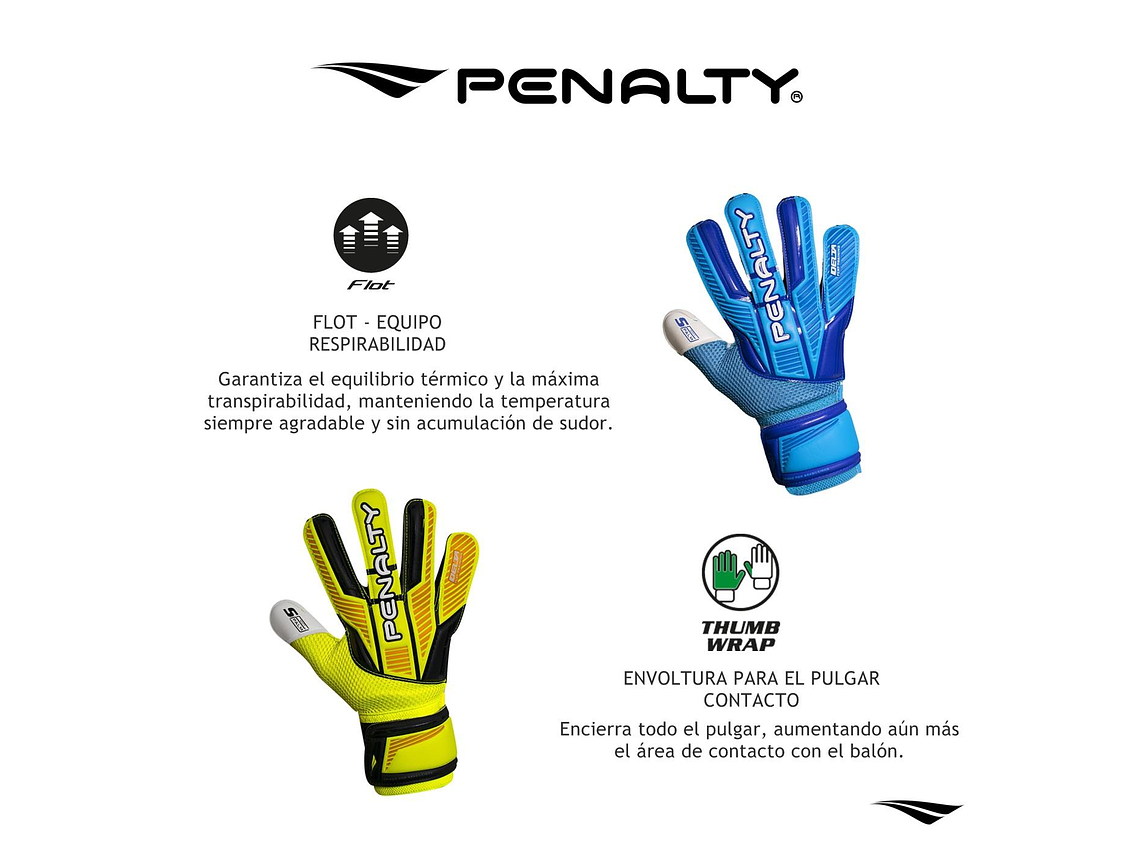 Guantes de Arquero Penalty delta Flat Training Azul 3