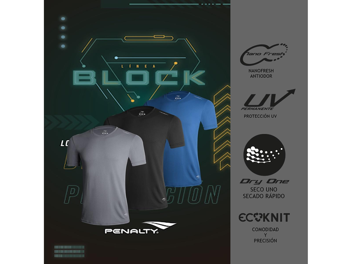 Polera Penalty Block Masculina Negro 6
