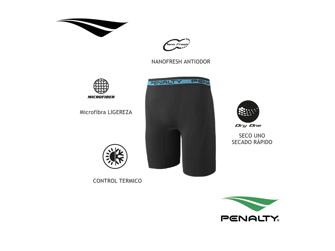 Bermuda Penalty Seamless VII Negro/Azul 6