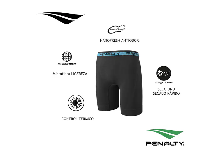 Bermuda Penalty Seamless VII Negro/Azul 6