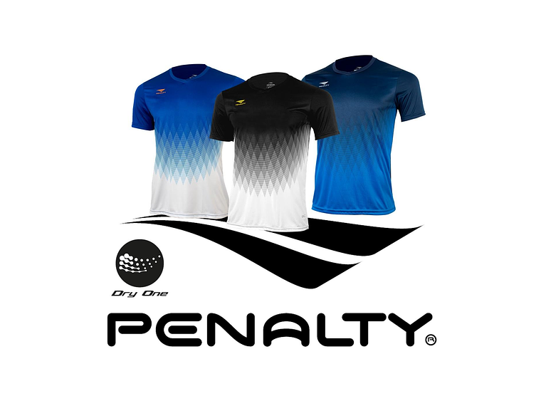 Polera Penalty Prisma Azul Blanco 6