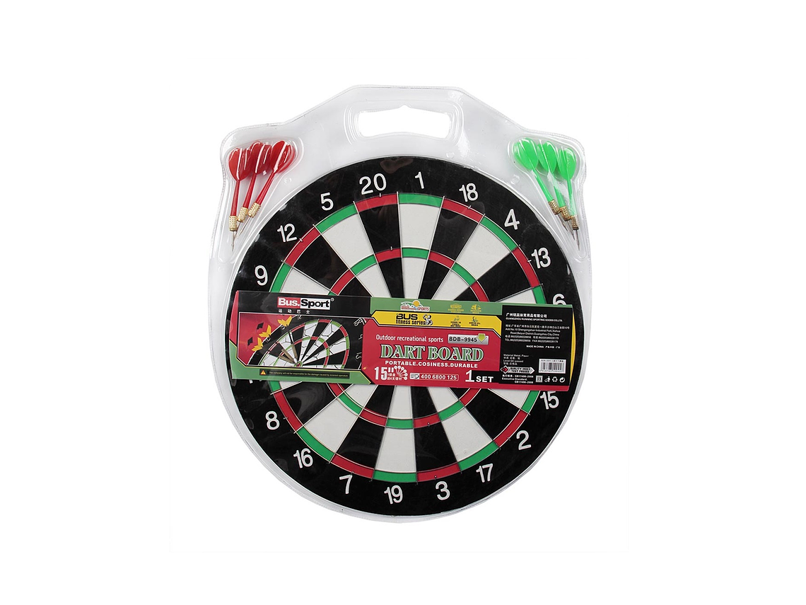Tablero De Dardos Bus Sport 15 Pulgadas + 6 Dardos 5