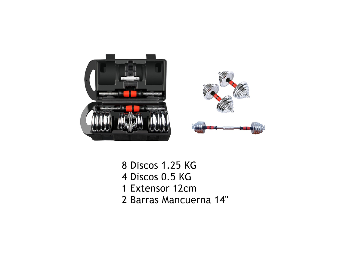 Set De Mancuernas Con Extensor 15 Kg Flott 3