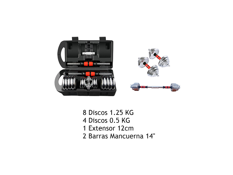 Set De Mancuernas Con Extensor 15 Kg Flott 3
