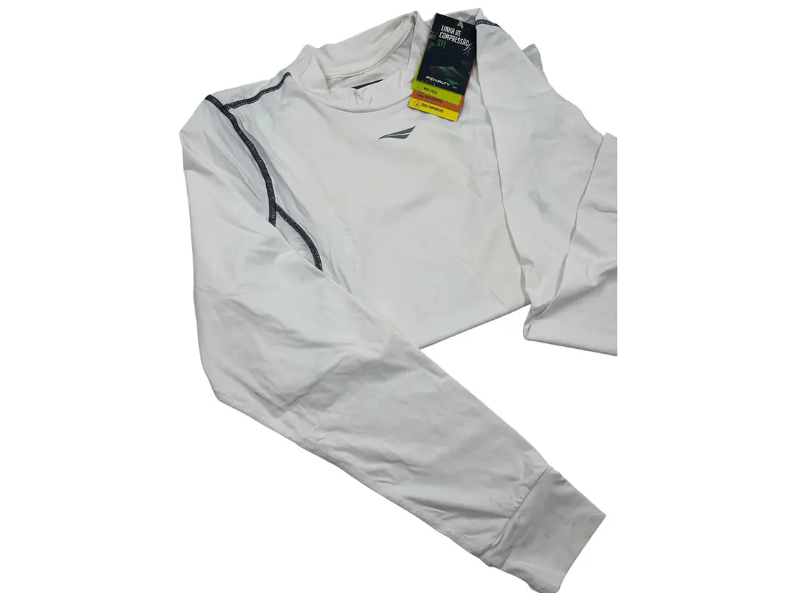 Camiseta De Compresion Penalty S11 Flex Manga Larga Blanca 2