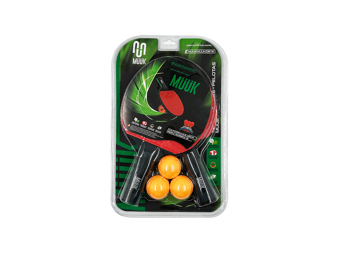 Set de Ping Pong Paletas + Pelotas Muuk 3