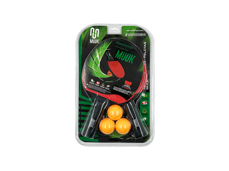 Set de Ping Pong Paletas + Pelotas Muuk 3