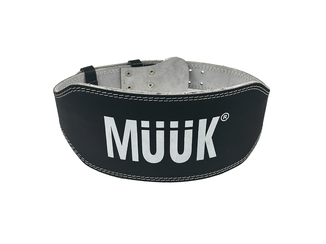 Cinturón De Pesas Cuero Muuk Negro/Blanco 1