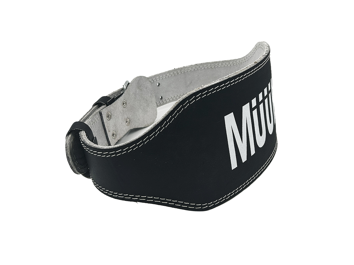 Cinturón De Pesas Cuero Muuk Negro/Blanco 2