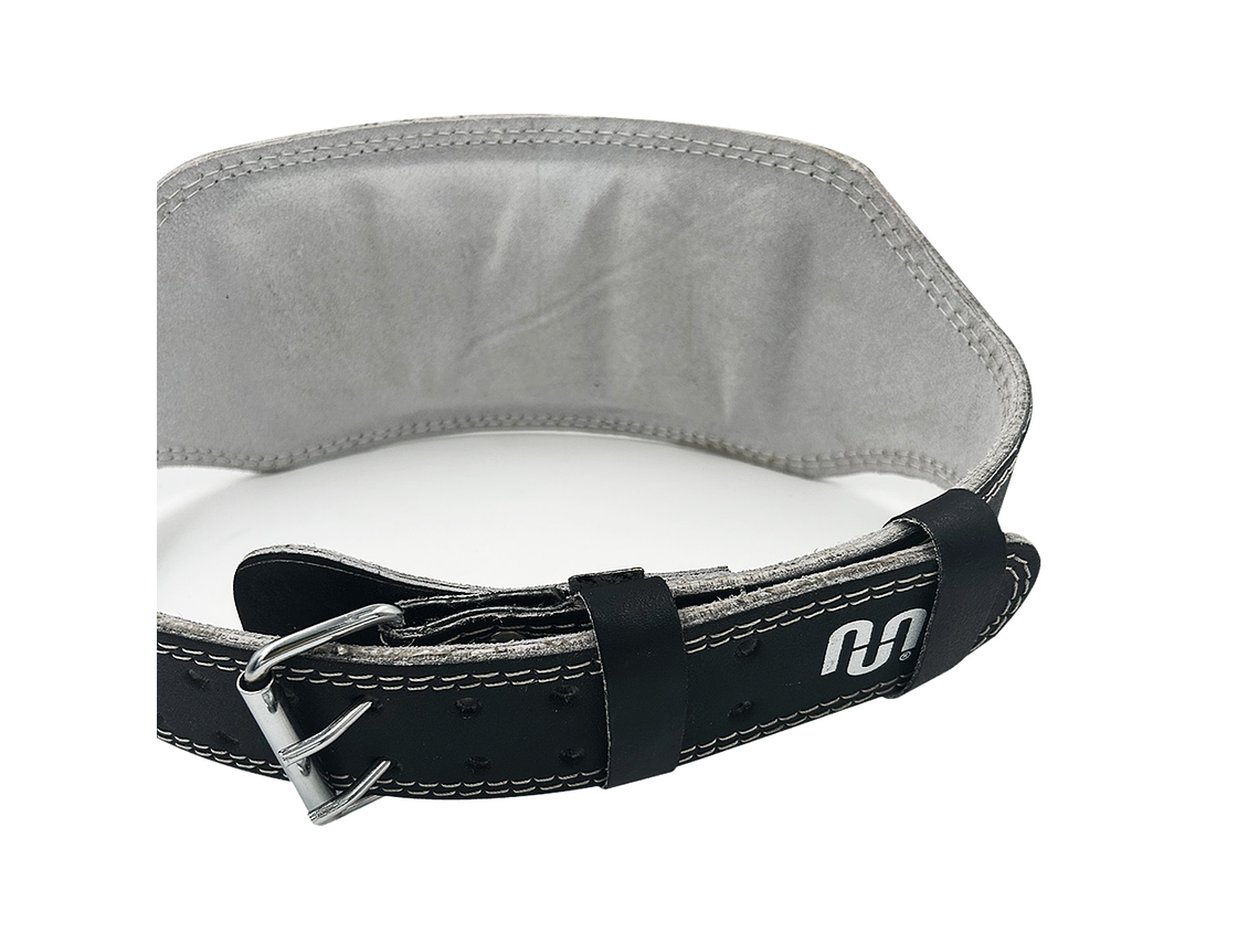 Cinturón De Pesas Cuero Muuk Negro/Blanco 5