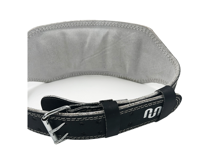 Cinturón De Pesas Cuero Muuk Negro/Blanco 5