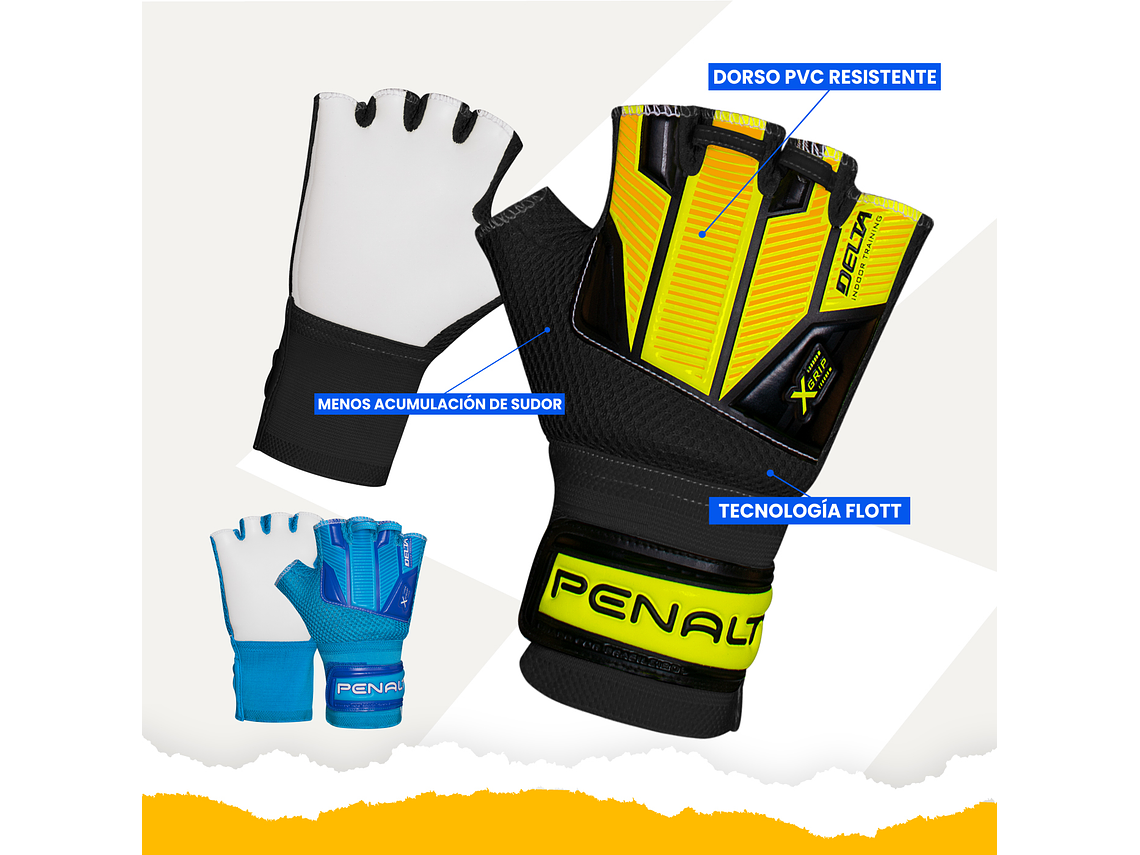 Guante Arquero Penalty Futsal X Negro/Amarillo 8