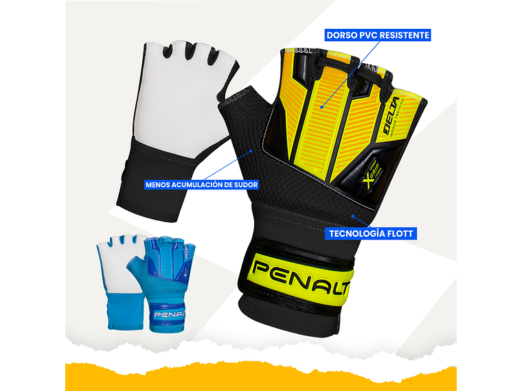 Guante Arquero Penalty Futsal X Negro/Amarillo 8
