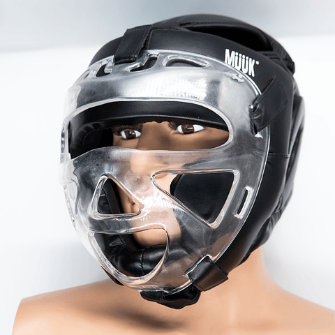 Cabezal De Artes Marciales Con Mica Muuk Negro