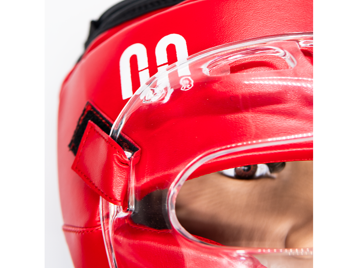 Cabezal De Artes Marciales Con Mica Muuk Rojo 4