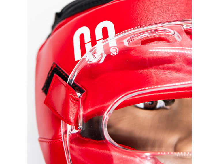 Cabezal De Artes Marciales Con Mica Muuk Rojo 4