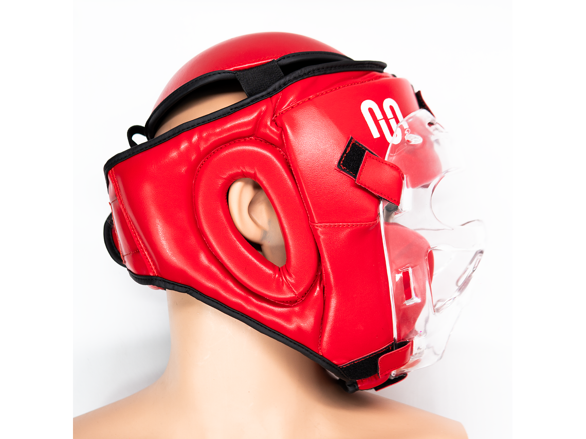 Cabezal De Artes Marciales Con Mica Muuk Rojo 6