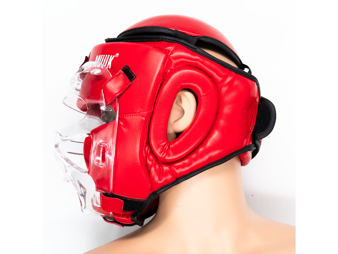 Cabezal De Artes Marciales Con Mica Muuk Rojo 5