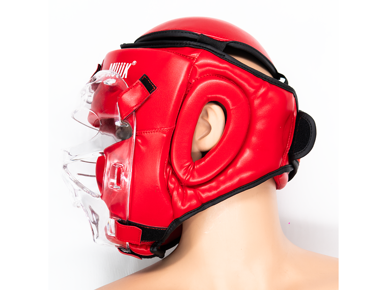 Cabezal De Artes Marciales Con Mica Muuk Rojo 5