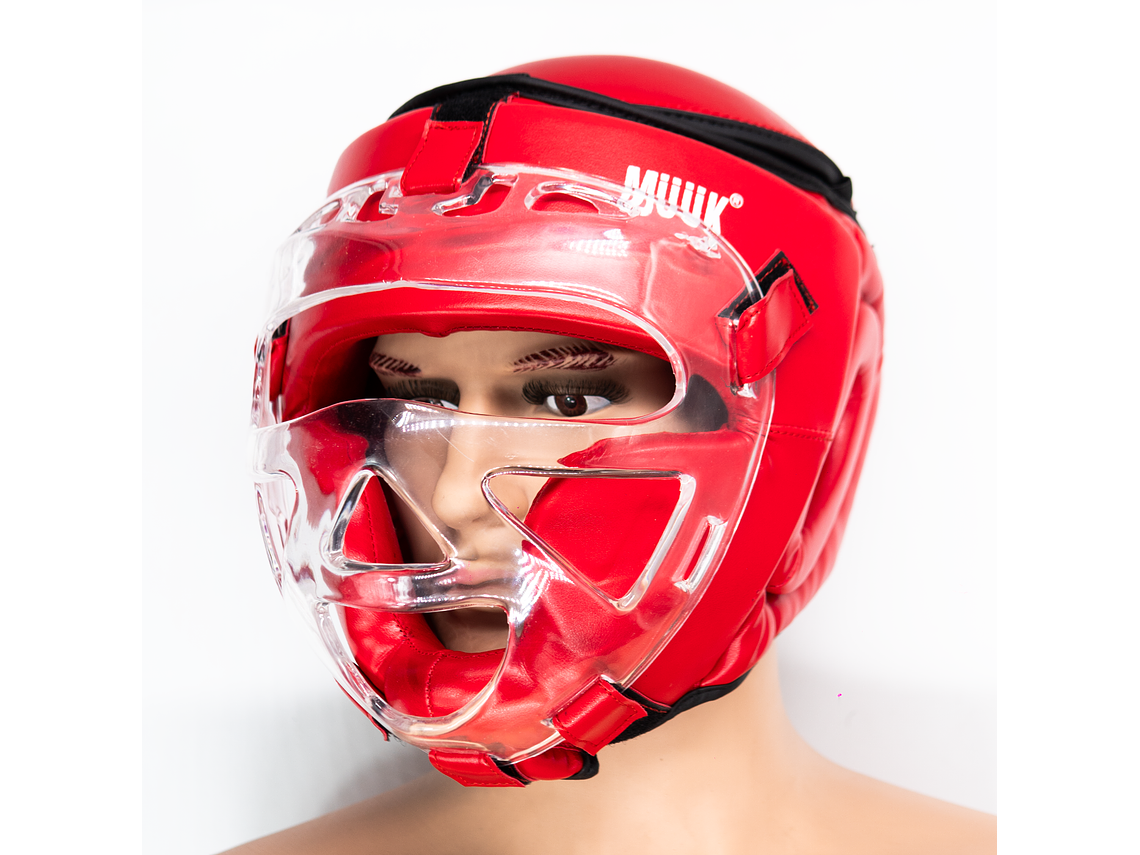 Cabezal De Artes Marciales Con Mica Muuk Rojo 2