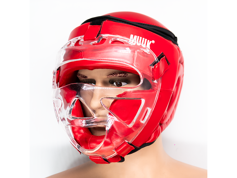 Cabezal De Artes Marciales Con Mica Muuk Rojo 2