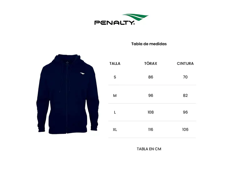 Poleron con Gorro Penalty Duo Confort 129 Azul  7