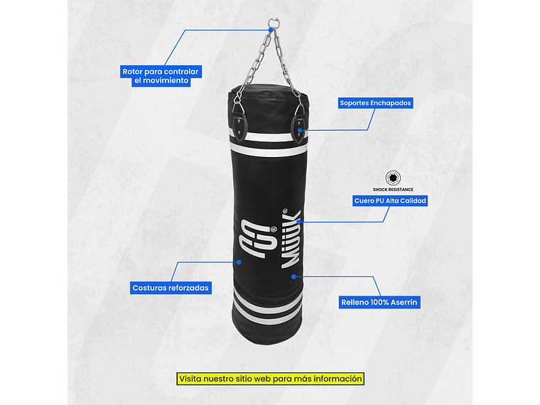 Saco de Boxeo Muuk con Rotor 1 Metro Azul 5