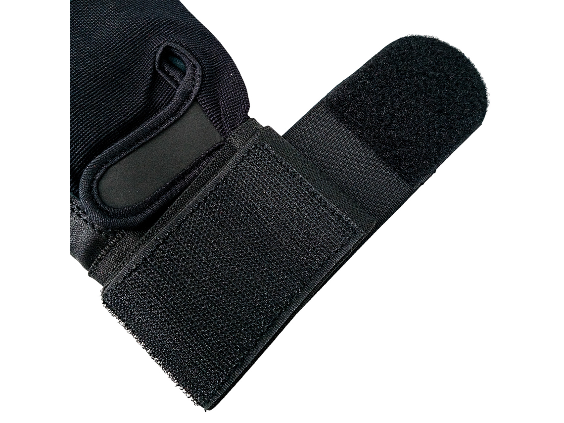 Guante de Pesas Cuero Muuk  Negro-Azul 6