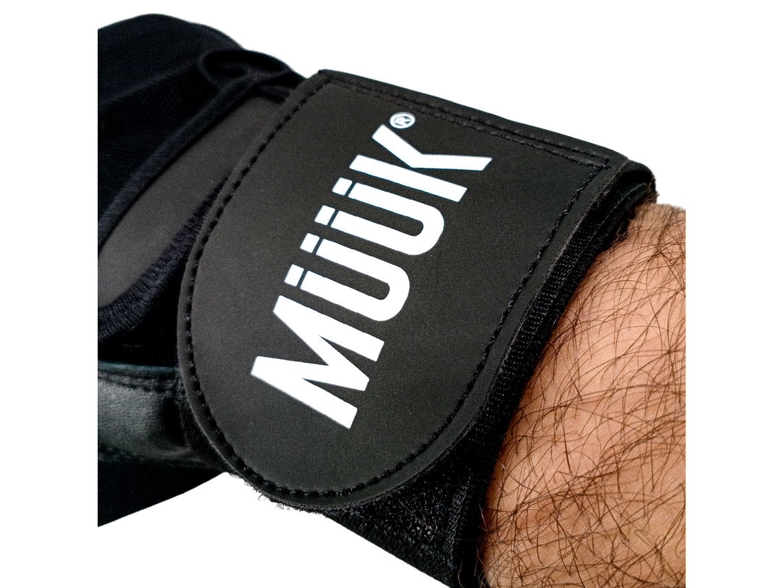 Guante de Pesas Cuero Muuk  Negro-Azul 9