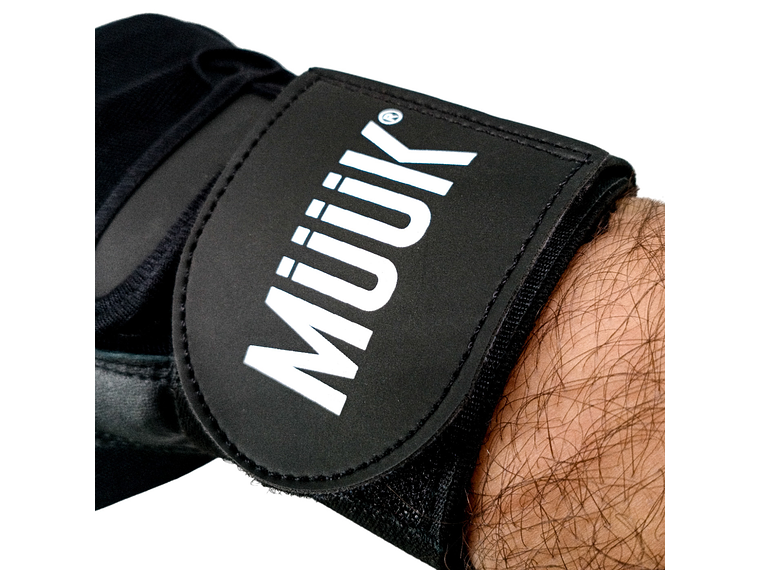 Guante de Pesas Cuero Muuk  Negro-Azul 9